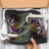 Skull and Dragon Faux Fur Leather Boots
