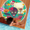 Lightweight Round Beach Blanket - Sugar Skull Skull Ship Mexican Skull 002