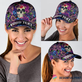 Skull Gift Gift For Hippie Flower Skull And Mandala Party Snapback Hat HG