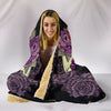 Ultra Soft Wool 3D Sugar Skull Purple Floral Hooded Blanket 012 - designfullprint