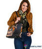 Skull Gift Skull And Feather Skull Leather Tote Bag HG