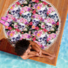 Ultra-soft & Lightweight Round Beach Blanket - Skull of Flower Garden 008 - designfullprint
