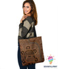 Taino Leather Pattern Print Pueto Rico Tote Bag HG