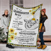 Gift For Elephant Lover Gift For Grandma Grandma to grand daughter Elephant Sunflower Blanket