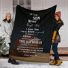 Gift For Mom Football Mom to Son Premium Fleece Blanket Mother Day Gift