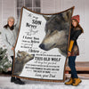 Gift For Wolf Lover Gift For Dad Wolf Dad to Son Native Premium Blanket Gift To Son