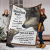 Gift For Wolf Lover Gift For Dad Wolf Dad to Daughter Premium Blanket Gift To Daughter