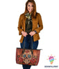 Skull Gift Flower Skull Leather Tote Bag HG