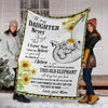 Gift For Elephant Lover Gift For Mom Elephant Sunflower Mom to Daughter Mommy Love Premium Blanket Mother Day Gift