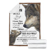 Gift For Wolf Lover Gift For Dad Wolf Dad to Son Native Premium Blanket Gift To Son