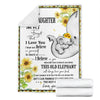 Gift For Elephant Lover Gift For Grandma Grandma to grand daughter Elephant Sunflower Blanket