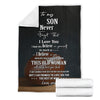 Gift For Mom Football Mom to Son Premium Fleece Blanket Mother Day Gift
