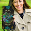 Gift For Hippie Lover Hippie Dragonfly Moon Stay Wild Moon Child Leather Wallet Long Wallet With Black Hand Strap HG
