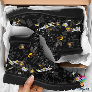 Beautiful Bee And Flower All-Season Boots HG