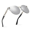 Unisex Skull Sunglasses Silver Frame - designfullprint