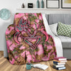 Gift For Hunting Lover Her Buck His Doe Together Since Couple Pink Camo Blanket HG