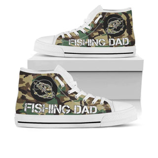 Fishing Gifts Gift For Dad Fishing Dad Personalized High Top Canvas Shoes