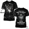 Gift For Wolf Lover Personalized Wolf Im Not The Hero You Wanted Im The Monster You Needed All Over Printed Clothes Long Sleeve Shirt T shirt Shorts Men Tank Top HG