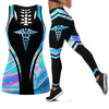 Medical Blue Hologram Tank Top And Leggings Set
