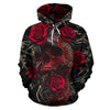 3D Skull Rose Unisex Hoodie 024 - designfullprint