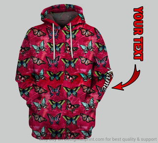 Gift For Butterfly Lover Colorful Butterflies Personalized Unisex Hoodie HG