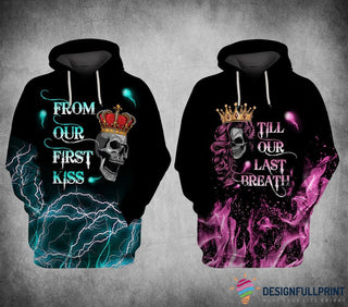 Till Our Last Breath From Our First Kiss Couple Hoodies Valentine Gift For Him For Her Valentine Personalized Unisex Hoodie Couple Sweatshirts His And Hers Hoodies LH