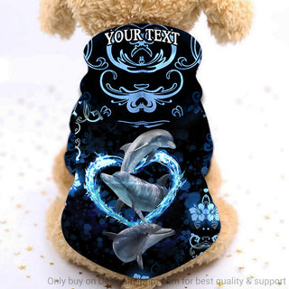 Blue Dolphins Hoodie Personalized Dog Zip-up Hoodie HG