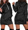 Dark Sugar Skull Women's Hoodie Dress - designfullprint