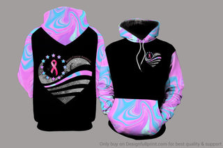 Breast Cancer Hologram Pink Unisex Hoodie LN