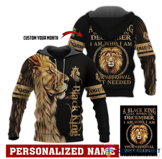Black Pride Custom Your Month And Personalized Name Black King Was Born in December Pullover Zip up Hoodie  Long Sleeve Shirt T shirt Hoodie Shorts Tank Top HG