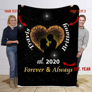 Forever And Always  Anniversary Gift For Husband Gift For Wife Sherpa Throw Blanket HG