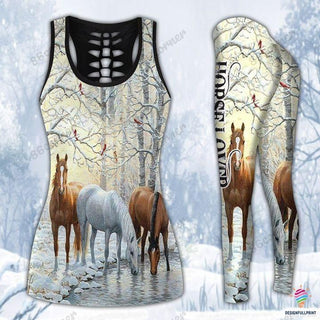 Gift For Horse Lover Horses By The Lake And Winter Tank Top and Leggings Set HH