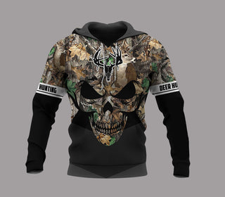 Skull Gift Gift For Hunting Lover Personalized  Gifts For Hunters Deer Hunting Skull US Unisex Size Hoodie LN