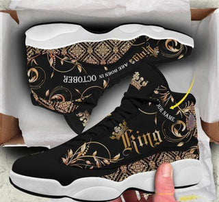 Black Personalized October King JD 13 Shoes HG