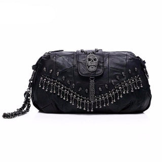 Leather Skull Rivet Handbag