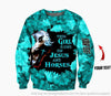 Gift For Christian Gift For Horse Lover Teal This Girl Runs On Jesus And Horses Pullover Zip Up Hoodie Sweatshirt Tshirt US Unisex Size HG