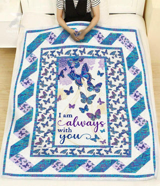 Gift For Butterfly Lover Blanket Butterfly I am always with you (Blue)
