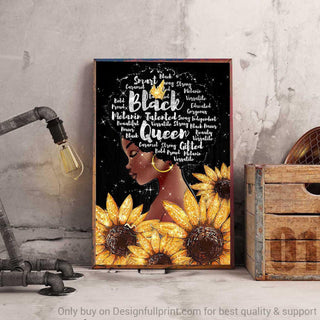 Black Pride Gift For Black Woman African American Woman Poster LH Black And Proud 365