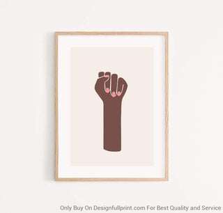 Black Pride Girl Power Poster Vertical Canvas LN Black Proud And Educated Melanin Power