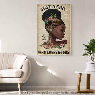 Black Pride Just a black girl who love books canvas Black And Proud 365