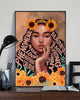 Black Pride Black Queen African Afro Queen Sunflower Poster Feminism Black Girl Black Magic Sunflower Artwork Poster PA
