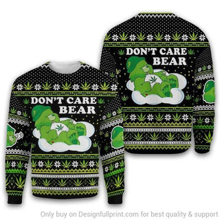 Gift For Hippie Stoner Care Bear Care Bear Christmas Sweater Care Bear Sweater Personalized Sweater HG pothead care bear stoner care bear for sale