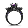 Black Angel Purple CZ Crystal Ring For Women - designfullprint