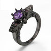 Black Angel Purple CZ Crystal Ring For Women