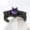 Black Angel Purple CZ Crystal Ring For Women