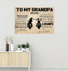 Gift For Grandpa Gift For Dad To My Grandpa Poster Gift for Grandfather Horizontal Poster PA