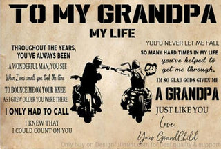 Gift For Grandpa Gift For Dad To My Grandpa Poster Gift for Grandfather Horizontal Poster PA