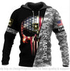Skull Gift Gift For Army Armed Force Skull Unisex Size Hoodie