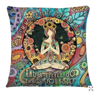 Gift For Hippie Im Mostly Peace Love And Light And A Little Go Hippie Pillow HG