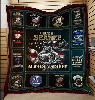 Gift For Army US Seabee Blanket Proud Military Strong Blanket HG
